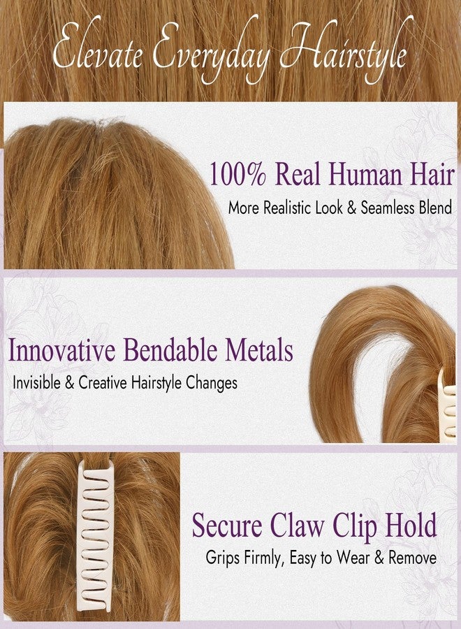 بارسدار وصلة شعر بارسدار القصيرة على شكل ذيل حصان من شعر بشري طبيعي مع مشابك معدنية قابلة للثني - وصلات شعر بني كستنائي فوضوية بطول 8 بوصات للنساء - ذيل حصان قصير طبيعي كثيف للاستخدام اليومي - Image 4